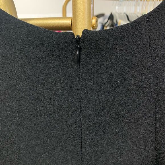 Chelsea28 Black One Shoulder Draped Ruffle Shift Dress Little Black Dress Size 4 - Picture 4 of 6